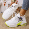 Newness Aria Butterfly Print Sneakers in white and neon accents showcasing breathable fabric and comfortable EVA sole Perfect for spring summer and beyond