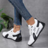 Newness Cityscape White Lace Up Sneakers Comfortable breathable white sneakers with lace up closure perfect for any occasion