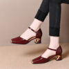 Newness Parisian Chic Square Toe Pumps Classic French inspired design in elegant black leather Perfect for any occasion