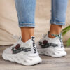 Newness Urban Bloom Rose Print Sneakers Breathable lightweight rose print sneakers perfect for everyday wear