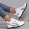 Newness Cityscape White Lace Up Sneakers Comfortable breathable white sneakers with lace up closure perfect for any occasion