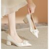 Newness Ethereal Bloom Floral Block Heels Elevate your style with these chic and comfortable floral block heels perfect for any occasion