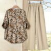 Effortlessly chic Casablanca floral print blouse and wide leg pants set from Newness Perfect for spring