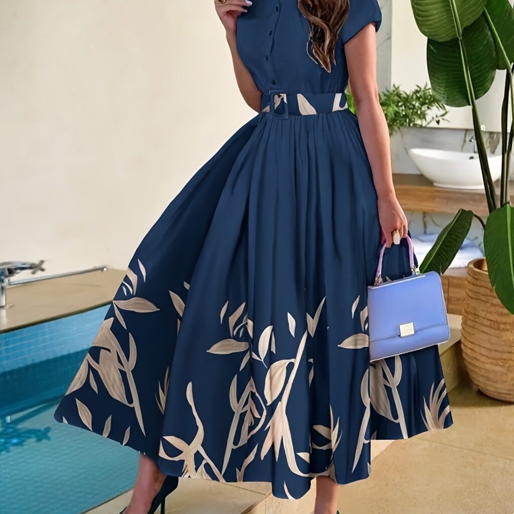 Newness Azure Bloom Floral Midi Dress: A stunning floral midi dress perfect for summer, showcasing effortless style and chic comfort.