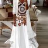 Effortlessly chic Bohemian Rhapsody Tribal Print Dress Set perfect for vacation or everyday wear Features a flowing dress and coordinating top