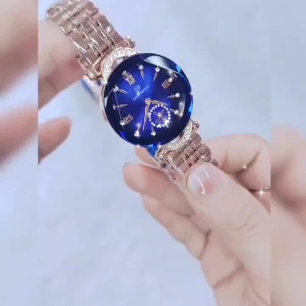 Newness Celestial Sparkle Women's Quartz Watch: Rose gold and stainless steel watch, perfect for any occasion.