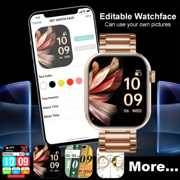 Newness Aurora 2-in-1 Smartwatch with Wireless Earbuds: Chic design, showing both smartwatch and earbuds.
