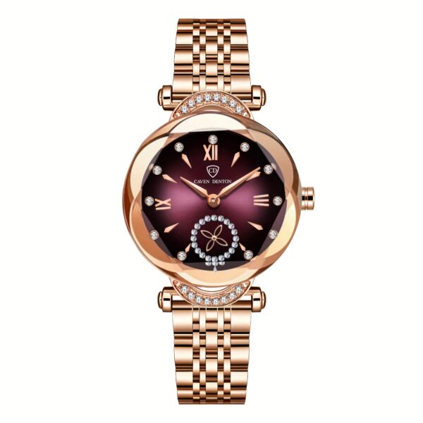 Newness Celestial Sparkle Women's Quartz Watch: Rose gold and stainless steel watch, perfect for any occasion.