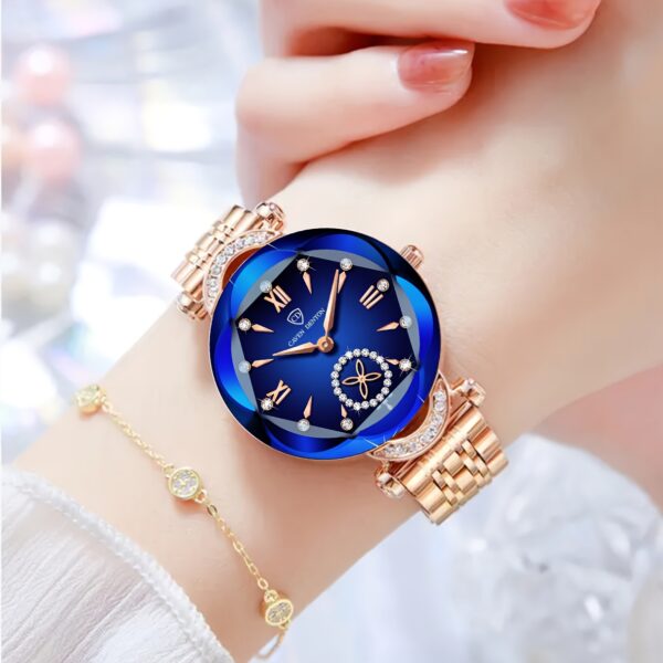 Newness Celestial Sparkle Women's Quartz Watch: Rose gold and stainless steel watch, perfect for any occasion.