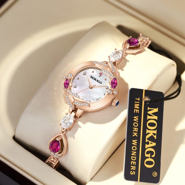 MKGO Elegant Women's Quartz Watch with Crystal Carp Design, Luxury Bracelet Style