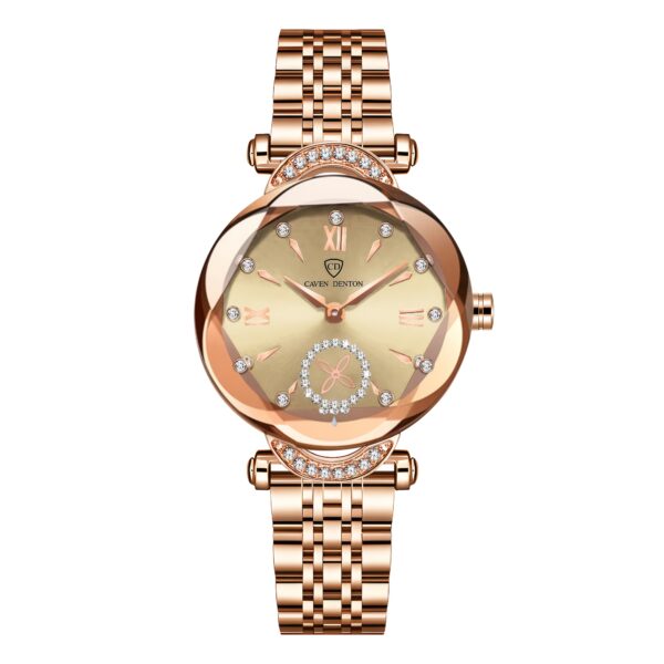 Newness Celestial Sparkle Women's Quartz Watch: Rose gold and stainless steel watch, perfect for any occasion.
