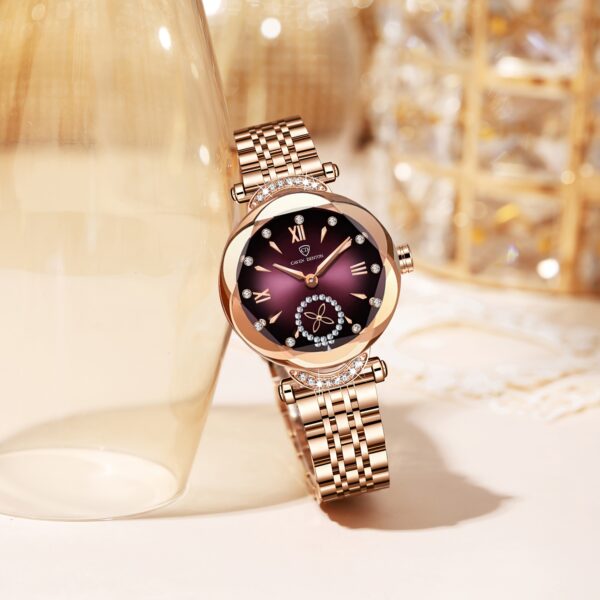Newness Celestial Sparkle Women's Quartz Watch: Rose gold and stainless steel watch, perfect for any occasion.