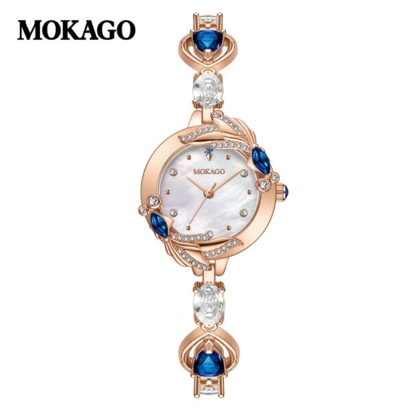 MKGO Elegant Women's Quartz Watch with Crystal Carp Design, Luxury Bracelet Style