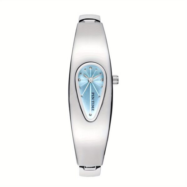 Celestial Dewdrop Water Drop Watch: A close-up view of the elegant, minimalist PINTIME watch, showcasing its unique waterdrop design and sophisticated style.