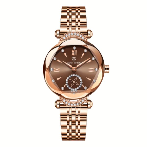 Newness Celestial Sparkle Women's Quartz Watch: Rose gold and stainless steel watch, perfect for any occasion.
