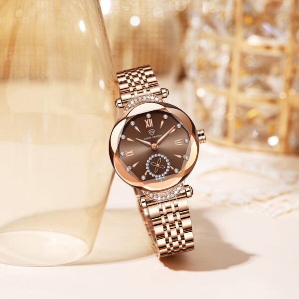 Newness Celestial Sparkle Women's Quartz Watch: Rose gold and stainless steel watch, perfect for any occasion.