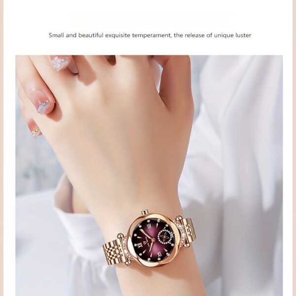 Newness Celestial Sparkle Women's Quartz Watch: Rose gold and stainless steel watch, perfect for any occasion.