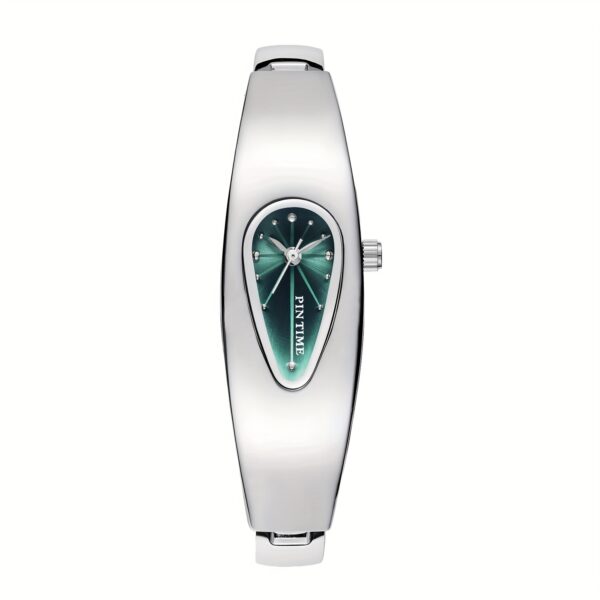 Celestial Dewdrop Water Drop Watch: A close-up view of the elegant, minimalist PINTIME watch, showcasing its unique waterdrop design and sophisticated style.
