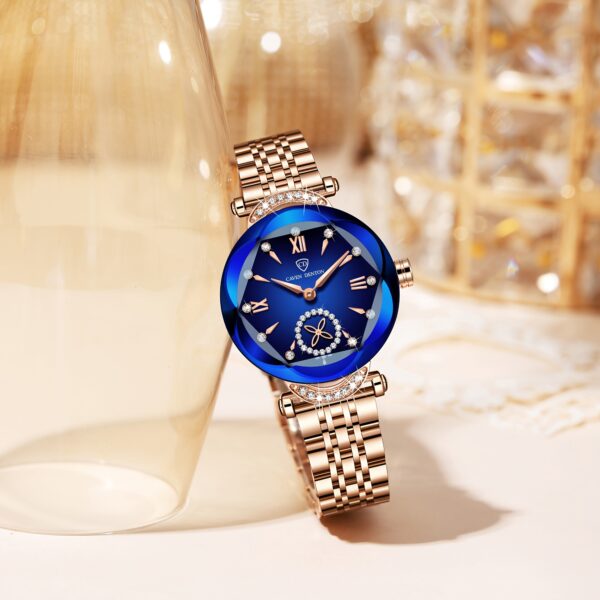 Newness Celestial Sparkle Women's Quartz Watch: Rose gold and stainless steel watch, perfect for any occasion.