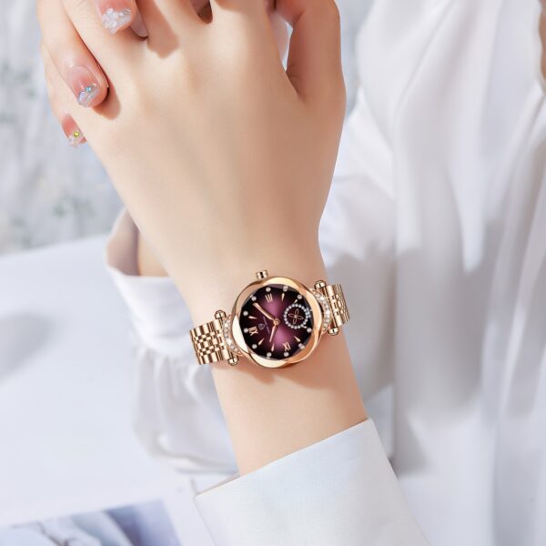 Newness Celestial Sparkle Women's Quartz Watch: Rose gold and stainless steel watch, perfect for any occasion.