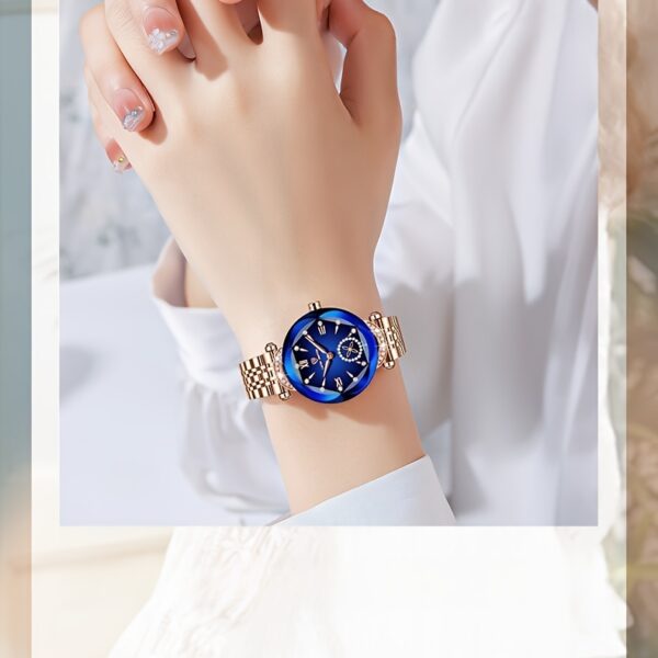 Newness Celestial Sparkle Women's Quartz Watch: Rose gold and stainless steel watch, perfect for any occasion.