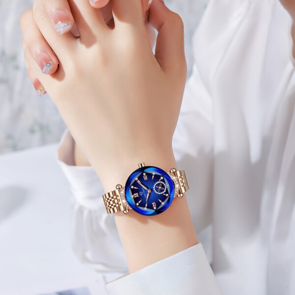 Newness Celestial Sparkle Women's Quartz Watch: Rose gold and stainless steel watch, perfect for any occasion.