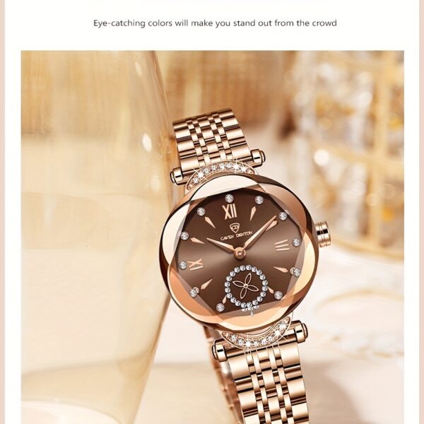 Newness Celestial Sparkle Women's Quartz Watch: Rose gold and stainless steel watch, perfect for any occasion.