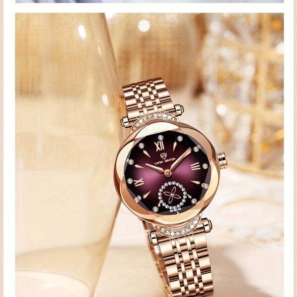 Newness Celestial Sparkle Women's Quartz Watch: Rose gold and stainless steel watch, perfect for any occasion.