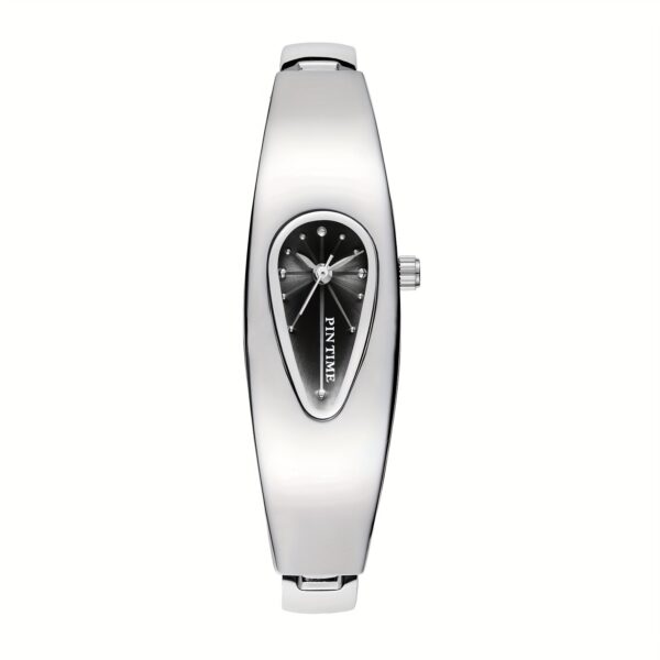 Celestial Dewdrop Water Drop Watch: A close-up view of the elegant, minimalist PINTIME watch, showcasing its unique waterdrop design and sophisticated style.