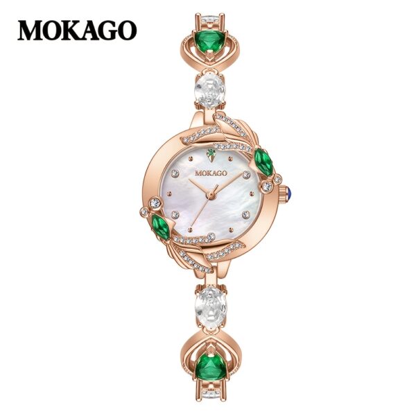MKGO Elegant Women's Quartz Watch with Crystal Carp Design, Luxury Bracelet Style