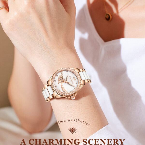Newness Celestial Radiance Women's Automatic Watch: A stunning wristwatch showcasing timeless elegance and sophisticated design.
