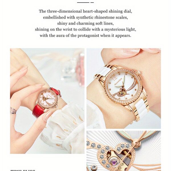 Newness Celestial Radiance Women's Automatic Watch: A stunning wristwatch showcasing timeless elegance and sophisticated design.